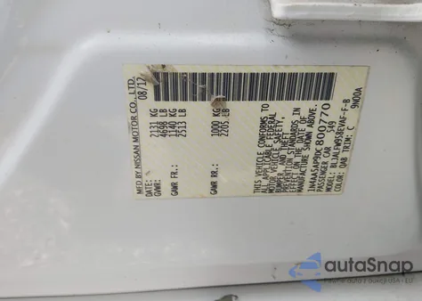 2013 Nissan Maxima 3.5 Sv z USA, uszkodzony, nr VIN 1N4AA5AP9DC800770